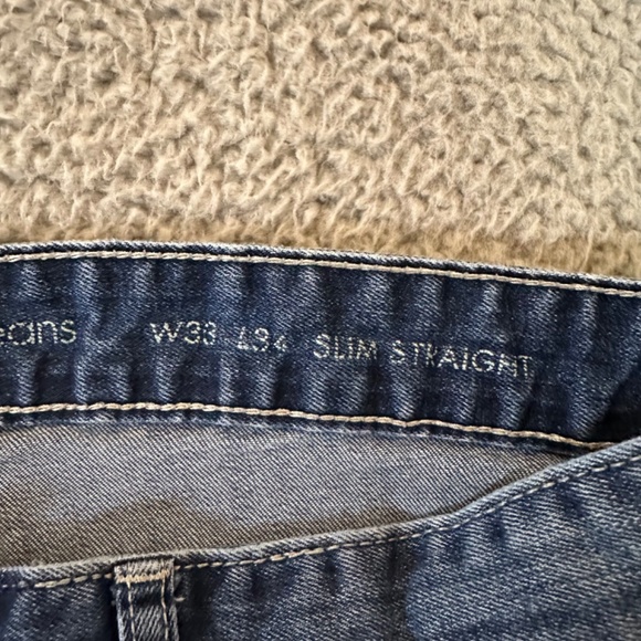 Calvin Klein Jeans Slim Straight Mens Jeans Blue Size 33 X 34 Denim Cotton Blend - Picture 3 of 4